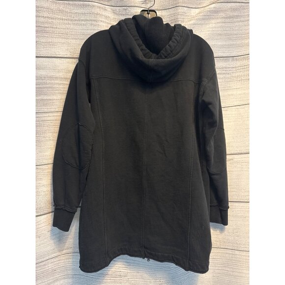 Atwell Long Black Zip Up Oversized Hoodie Jacket Size S - Picture 3 of 3